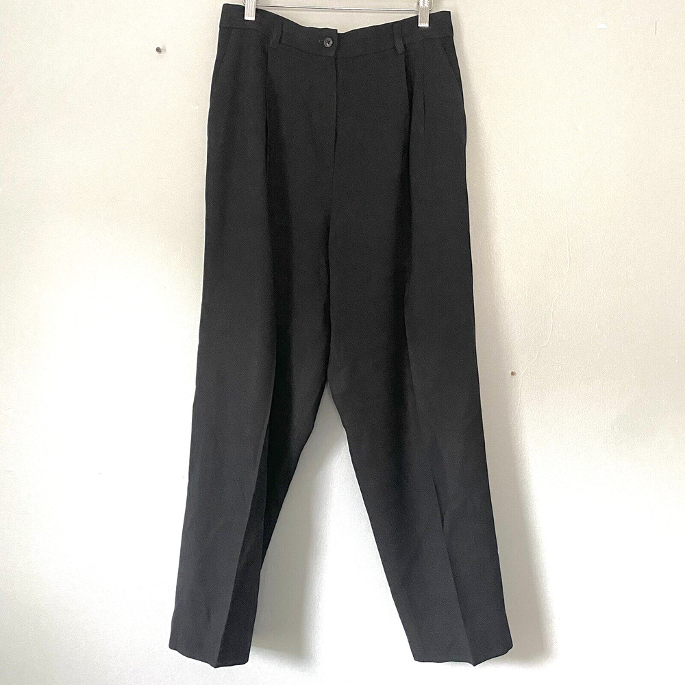 Jason Prescott Pants Womens 14 (12) Black Wool Lined Trouser Vintage Tuxedo